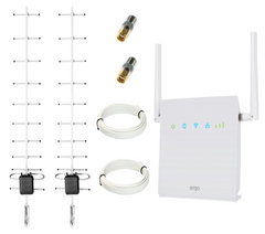 Интернет комплект Максимальный 4G WiFi роутер ERGO R0516B с двойной MIMO антенной 900 МГц 2х15 дБи (скорость до 150 Мбит/с)